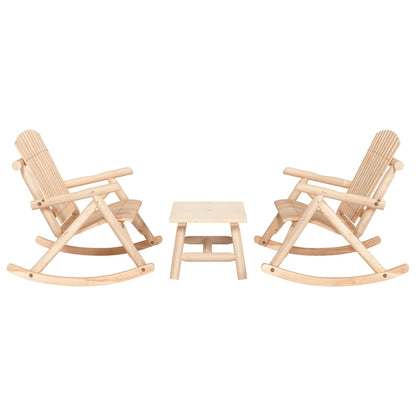 vidaXL 3 Piece Garden Lounge Set Solid Wood Spruce Natural
