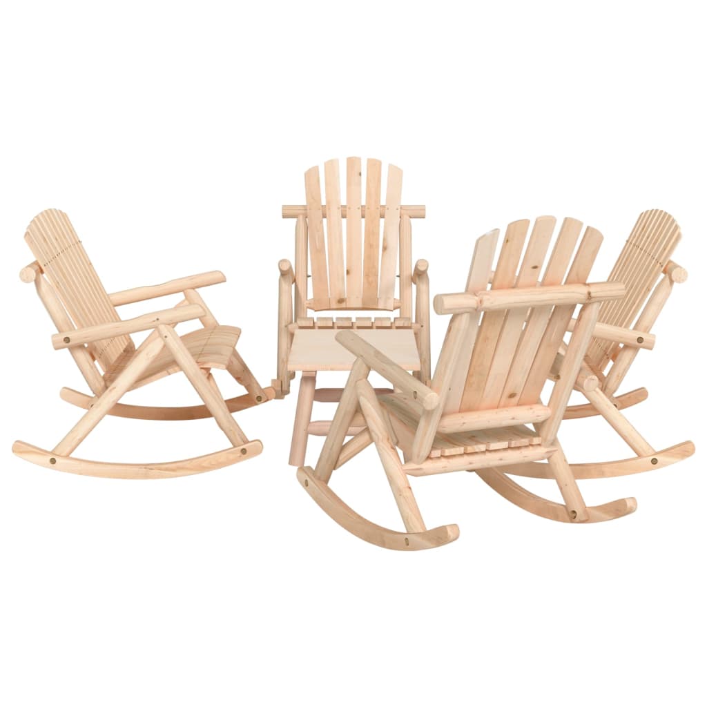 vidaXL 3 Piece Garden Lounge Set Solid Wood Spruce Natural