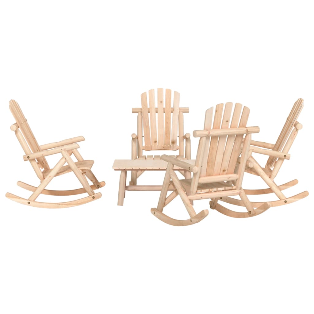 vidaXL 3 Piece Garden Lounge Set Solid Wood Spruce Natural