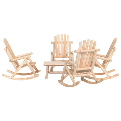 vidaXL 3 Piece Garden Lounge Set Solid Wood Spruce Natural