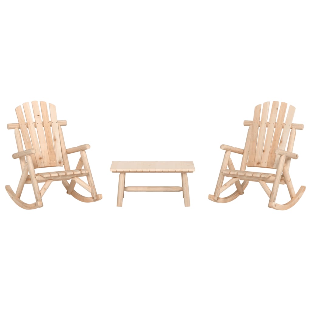 vidaXL 3 Piece Garden Lounge Set Solid Wood Spruce 1