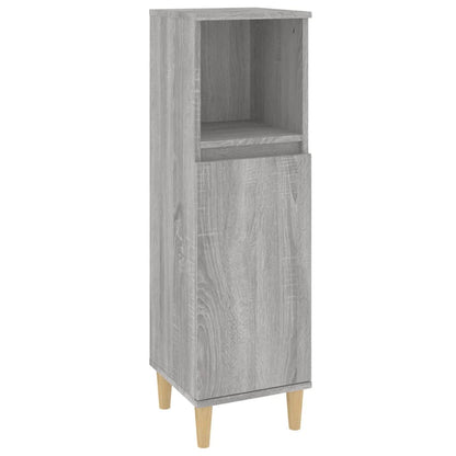3 Piece Bathroom Furniture Set Engineered Wood Grey sonoma