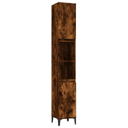 3 Piece Bathroom Furniture Set Engineered Wood Smoked oak