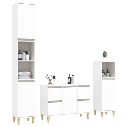 vidaXL 3 Piece Bathroom Furniture Set White Engineered Wood 3