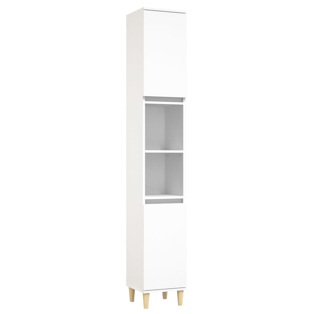 vidaXL 3 Piece Bathroom Furniture Set White Engineered Wood 6