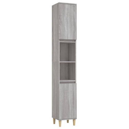 vidaXL 3 Piece Bathroom Furniture Set Grey Sonoma Engineered Wood 6