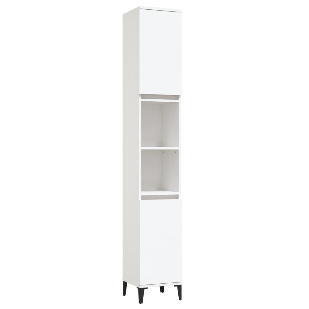 vidaXL 3 Piece Bathroom Furniture Set White Engineered Wood 6