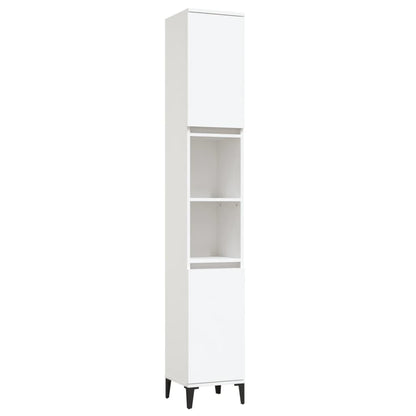 vidaXL 3 Piece Bathroom Furniture Set White Engineered Wood 6