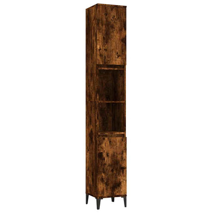 vidaXL 3 Piece Bathroom Furniture Set Smoked Oak Engineered Wood 4