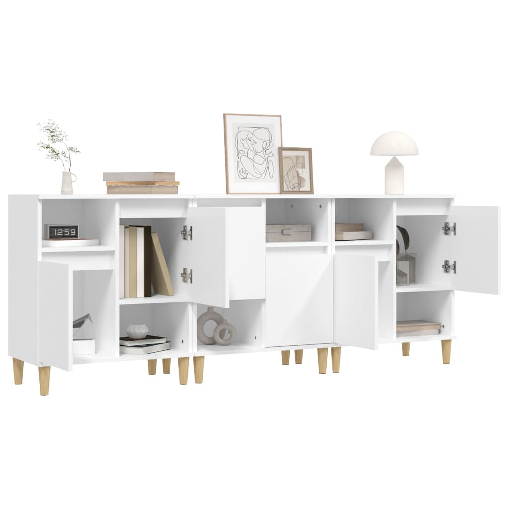 vidaXL Sideboards 3 pcs White 60x35x70 cm Engineered Wood 4