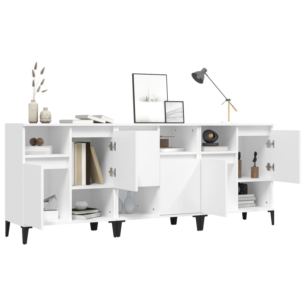 vidaXL Sideboards 3 pcs White 60x35x70 cm Engineered Wood 4