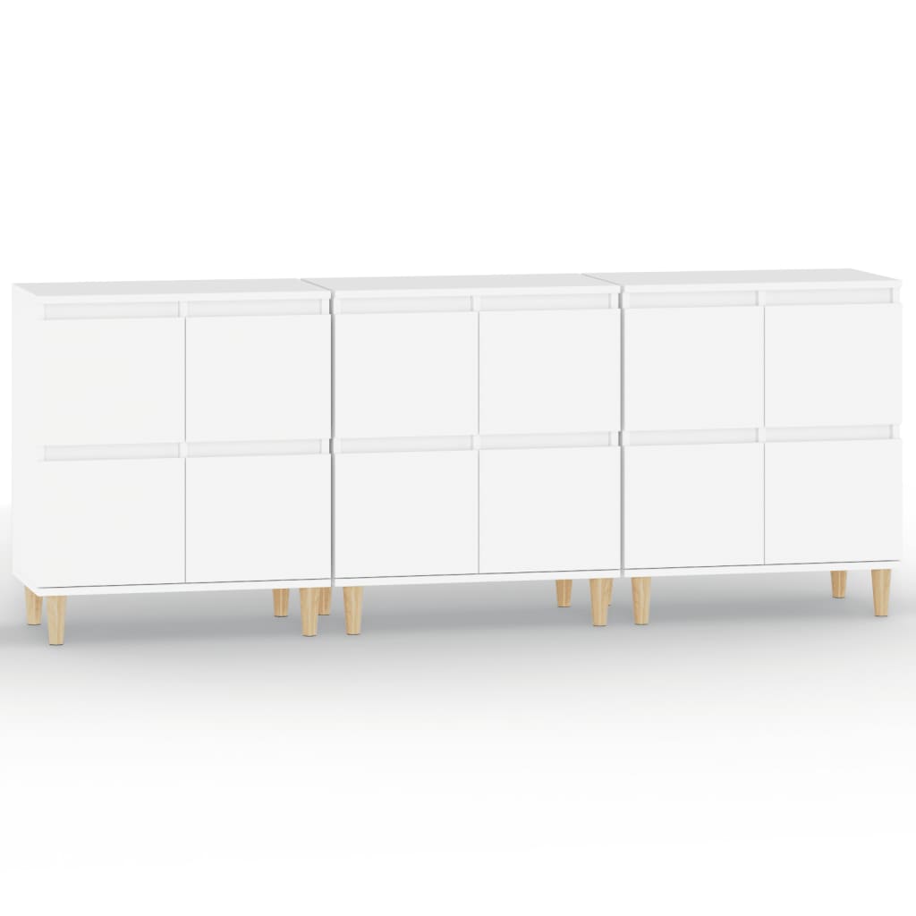 vidaXL Sideboards 3 pcs White 60x35x70 cm Engineered Wood 2