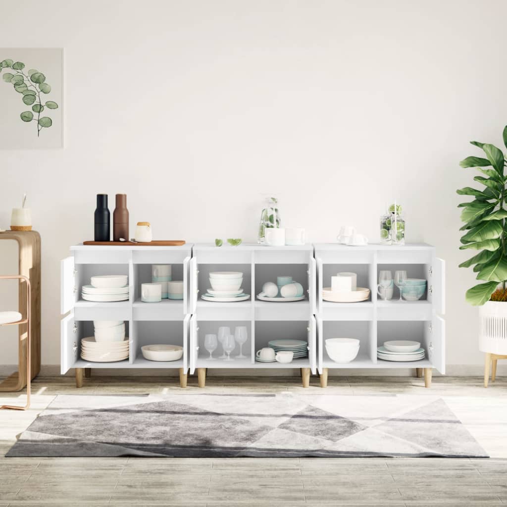 vidaXL Sideboards 3 pcs White 60x35x70 cm Engineered Wood 3