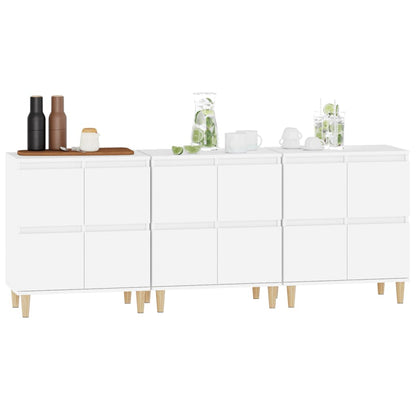 vidaXL Sideboards 3 pcs White 60x35x70 cm Engineered Wood 4