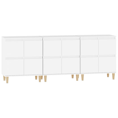 vidaXL Sideboards 3 pcs White 60x35x70 cm Engineered Wood 6