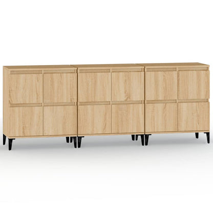vidaXL Sideboards 3 pcs Sonoma Oak 60x35x70 cm Engineered Wood 2
