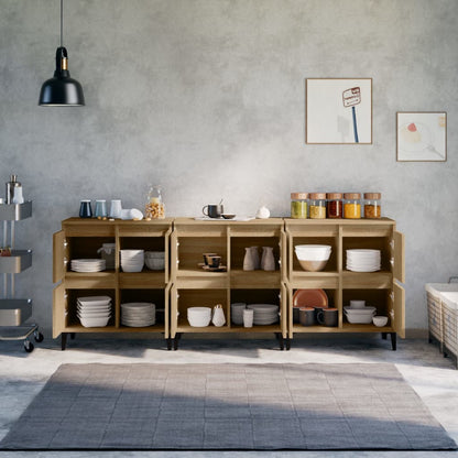 vidaXL Sideboards 3 pcs Sonoma Oak 60x35x70 cm Engineered Wood 3