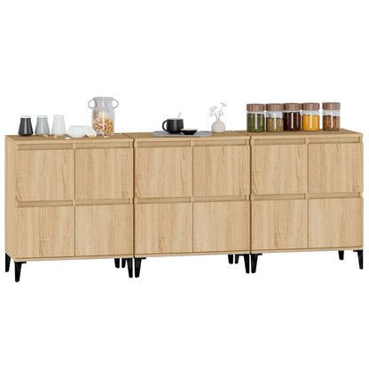 vidaXL Sideboards 3 pcs Sonoma Oak 60x35x70 cm Engineered Wood 4