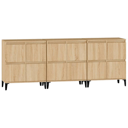 vidaXL Sideboards 3 pcs Sonoma Oak 60x35x70 cm Engineered Wood 6