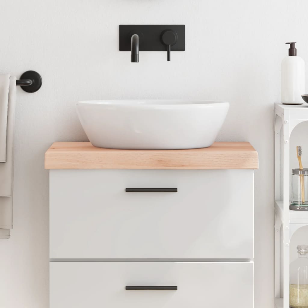 Bathroom Countertop 40x40x(2-6) Untreated Solid Wood Natural 60 cm