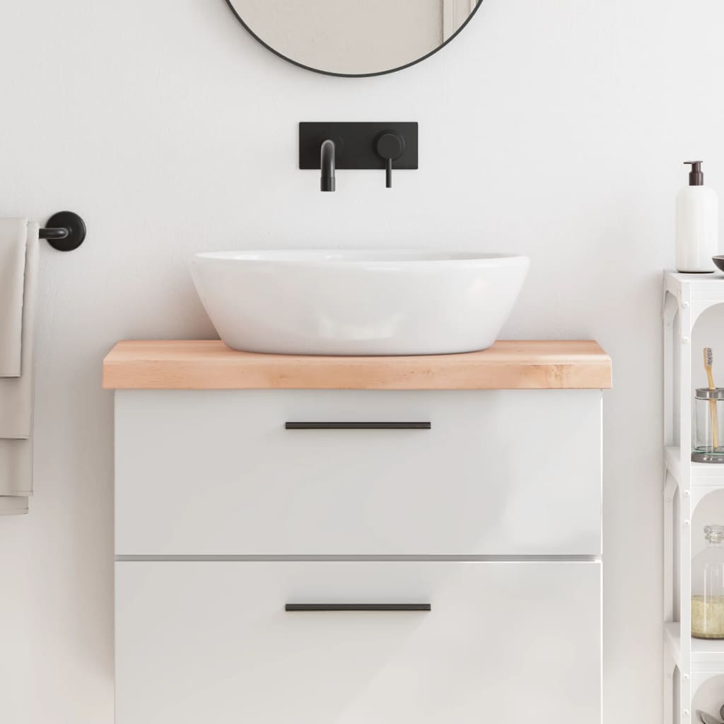 Bathroom Countertop 40x40x(2-6) Untreated Solid Wood Natural 80 cm