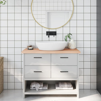 Bathroom Countertop 40x40x(2-4) Untreated Solid Wood Natural 100 cm