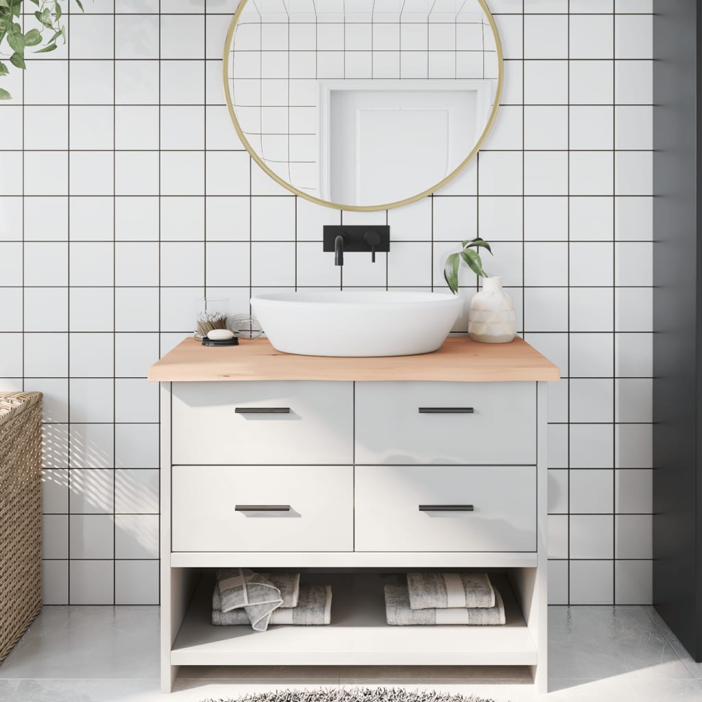 Bathroom Countertop 40x60x(2-4) Untreated Solid Wood Natural 100 cm