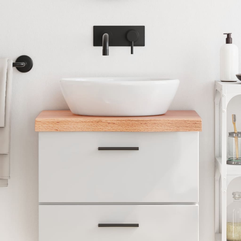 Bathroom Countertop 40x30x(2-6) Solid Wood Light Brown 60 cm
