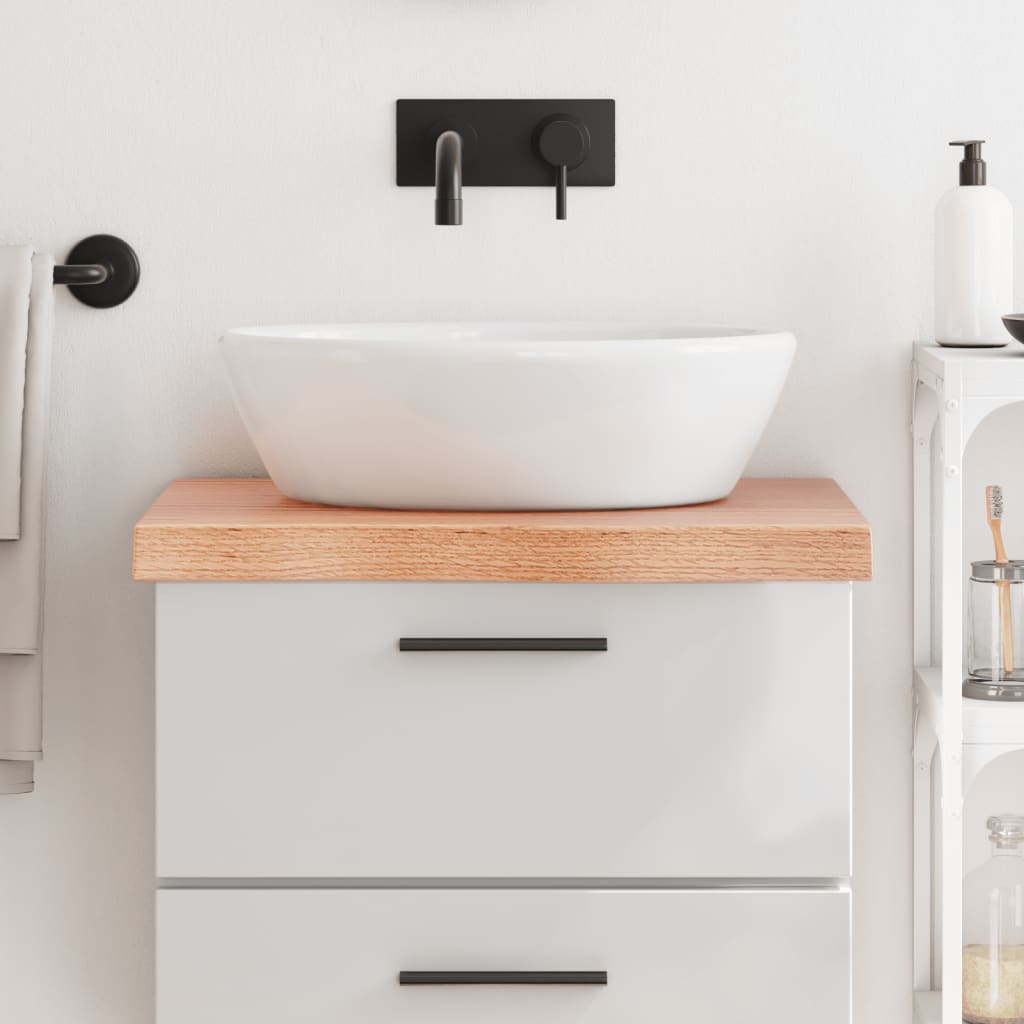 Bathroom Countertop 60x50x(2-6) Solid Wood Light Brown 60 cm