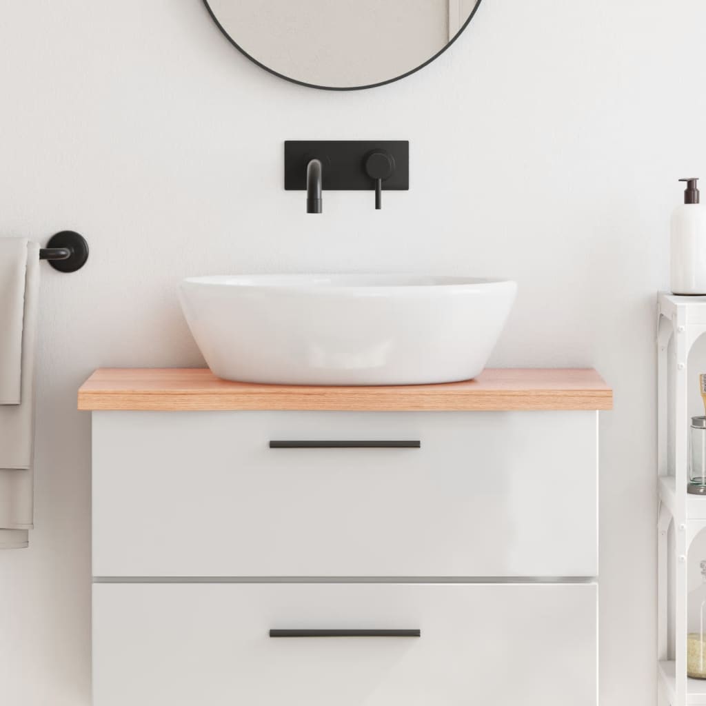 Bathroom Countertop 60x30x(2-4) Solid Wood Light Brown 80 cm