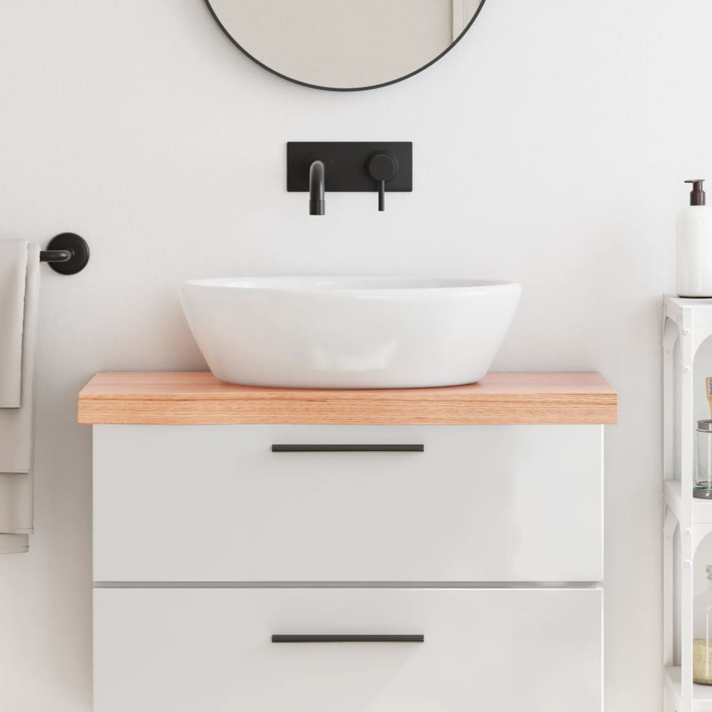 Bathroom Countertop 40x30x(2-6) Solid Wood Light Brown 80 cm