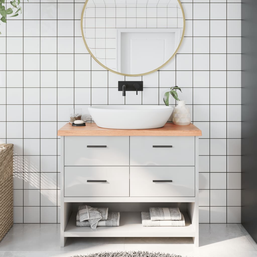 Bathroom Countertop 60x30x(2-4) Solid Wood Light Brown 100 cm