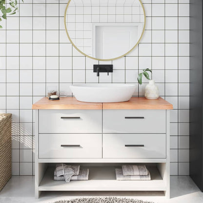 Bathroom Countertop 40x40x(2-4) Solid Wood Light Brown 120 cm