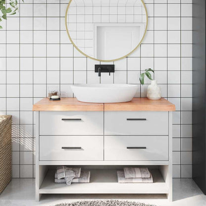 Bathroom Countertop 60x50x(2-6) Solid Wood Light Brown 120 cm