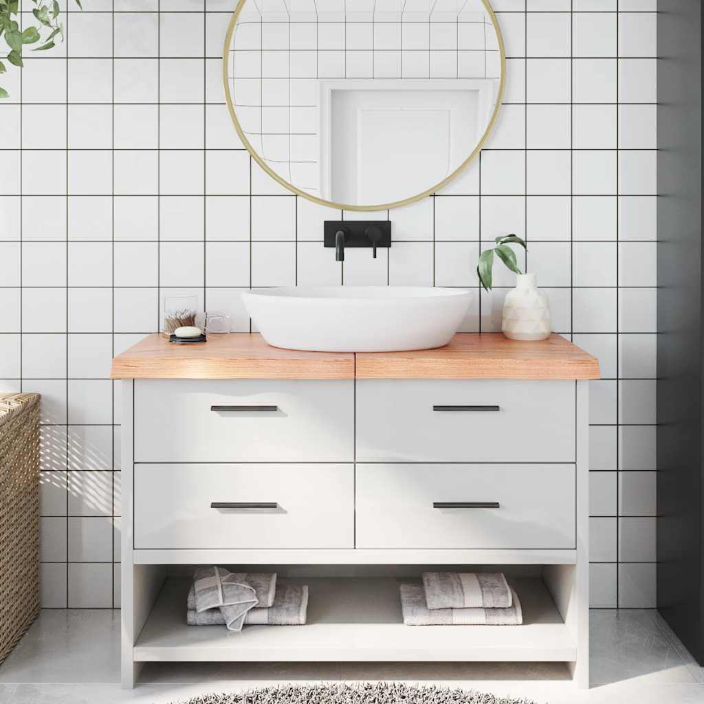 Bathroom Countertop 40x60x(2-6) Solid Wood Light Brown 120 cm