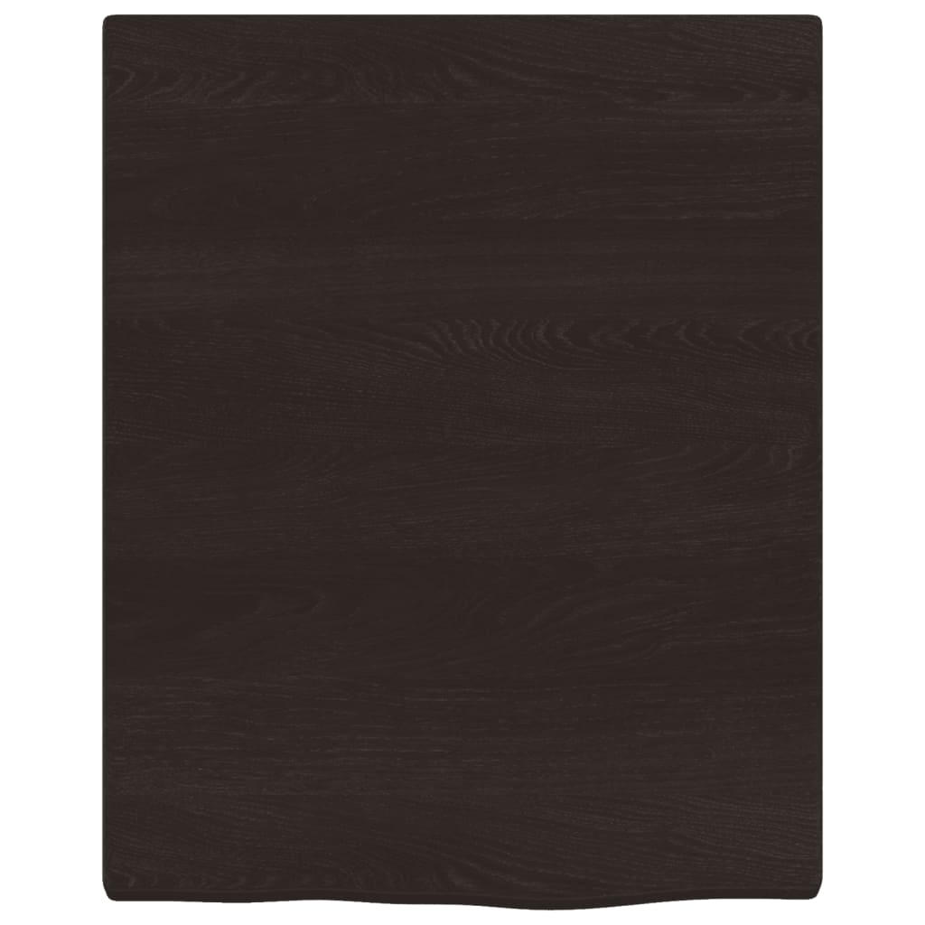 Bathroom Countertop Treated Solid Wood Dark Brown Height 2 cm 40 cm 50 cm
