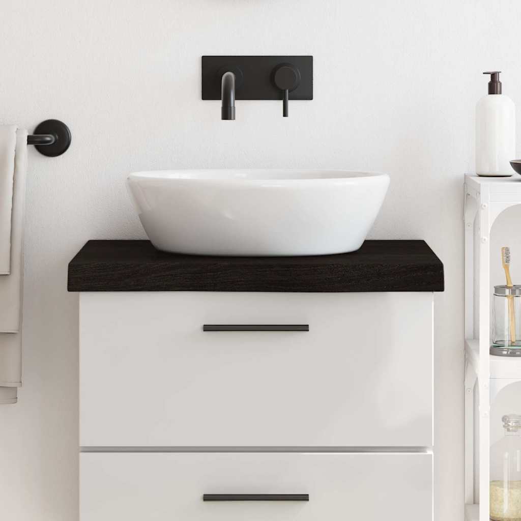 Bathroom Countertop 100x60x(2-6) Solid Wood Dark Brown 60 cm