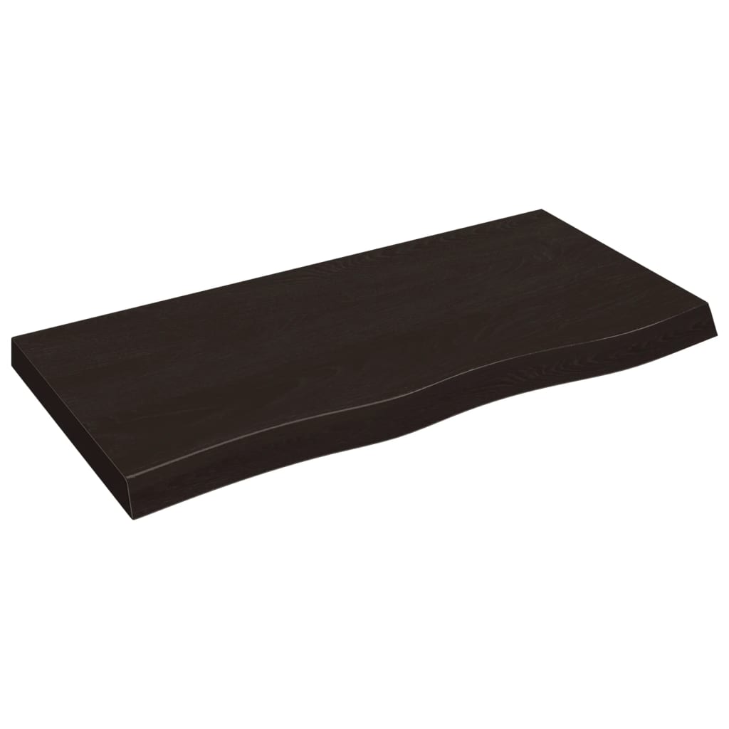 Bathroom Countertop 100x50x(2-6) Solid Wood Dark Brown 100 cm