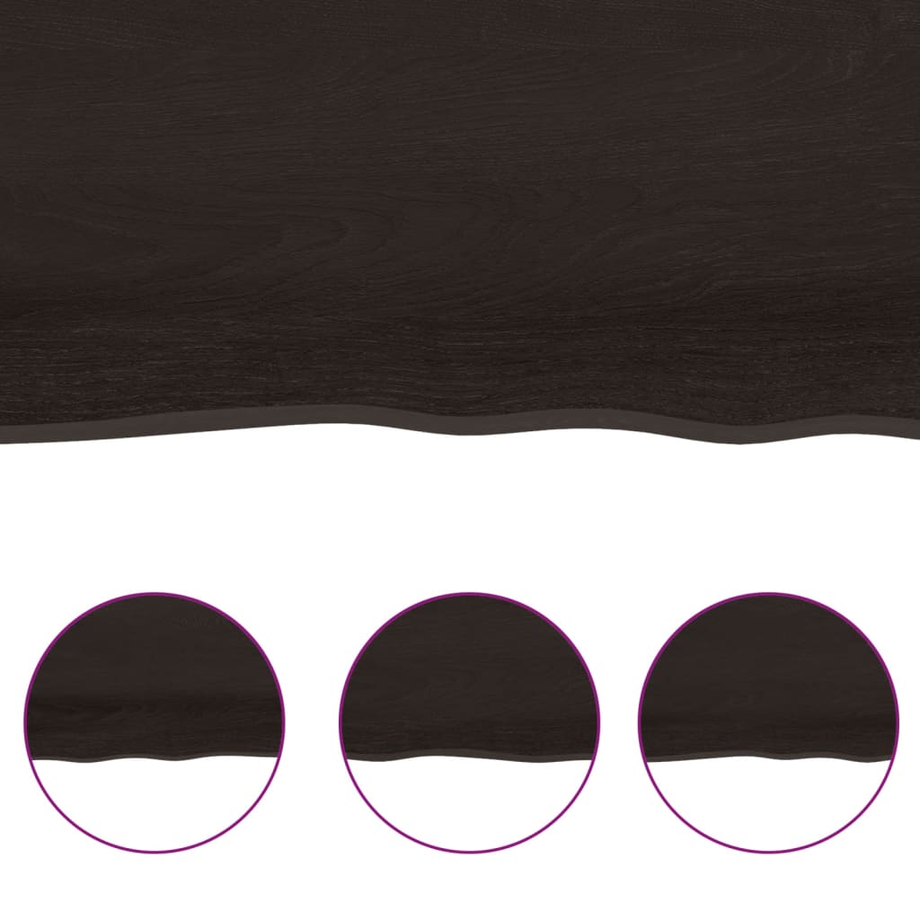 Bathroom Countertop 100x50x(2-6) Solid Wood Dark Brown 100 cm