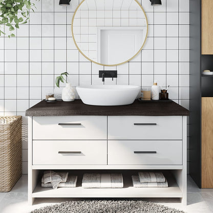 Bathroom Countertop 100x50x(2-6) Solid Wood Dark Brown 100 cm