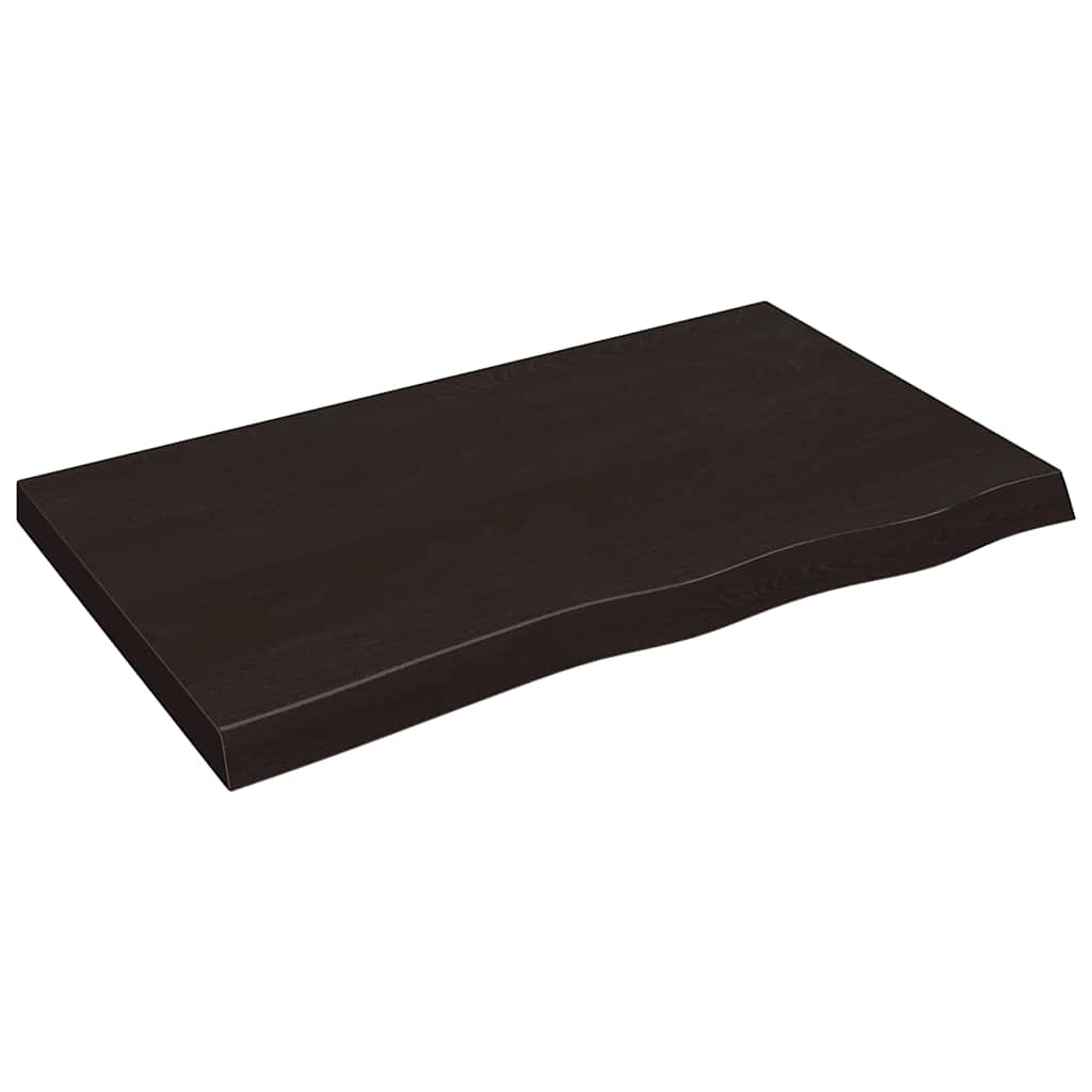 Bathroom Countertop 100x60x(2-6) Solid Wood Dark Brown 100 cm