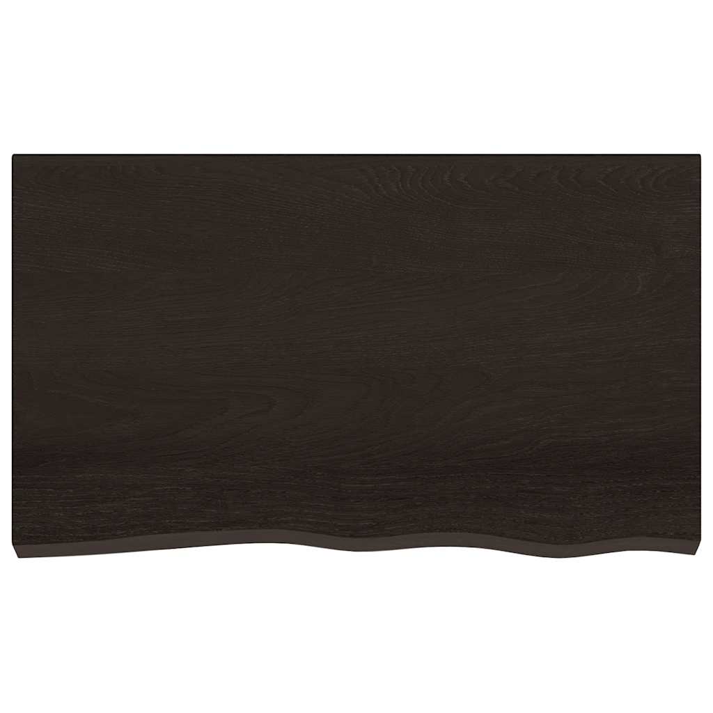 Bathroom Countertop 100x60x(2-6) Solid Wood Dark Brown 100 cm