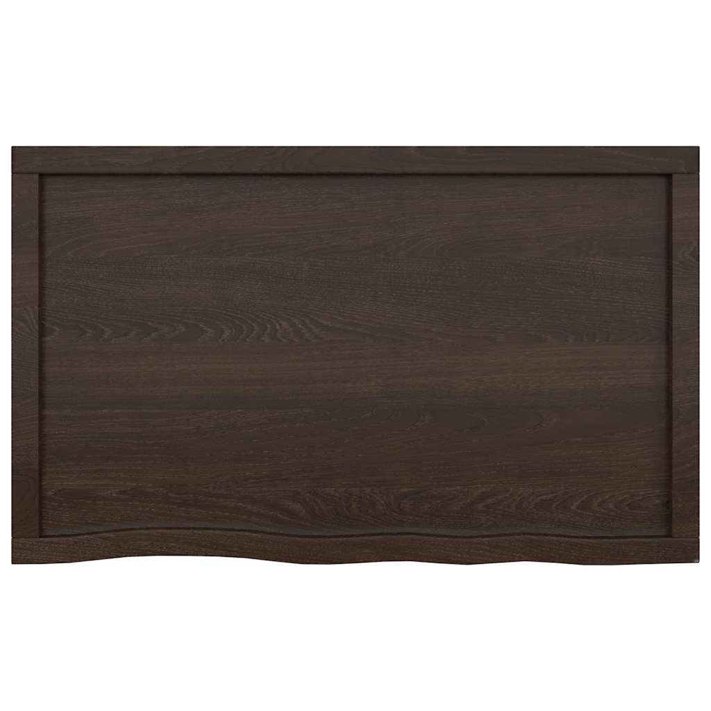 Bathroom Countertop 100x60x(2-6) Solid Wood Dark Brown 100 cm