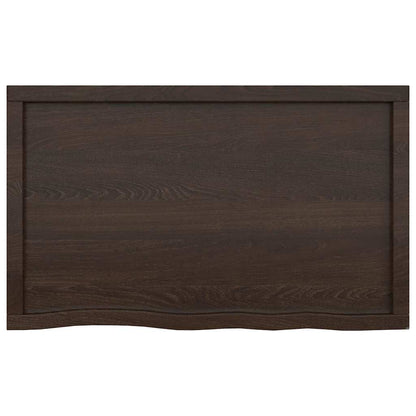 Bathroom Countertop 100x60x(2-6) Solid Wood Dark Brown 100 cm