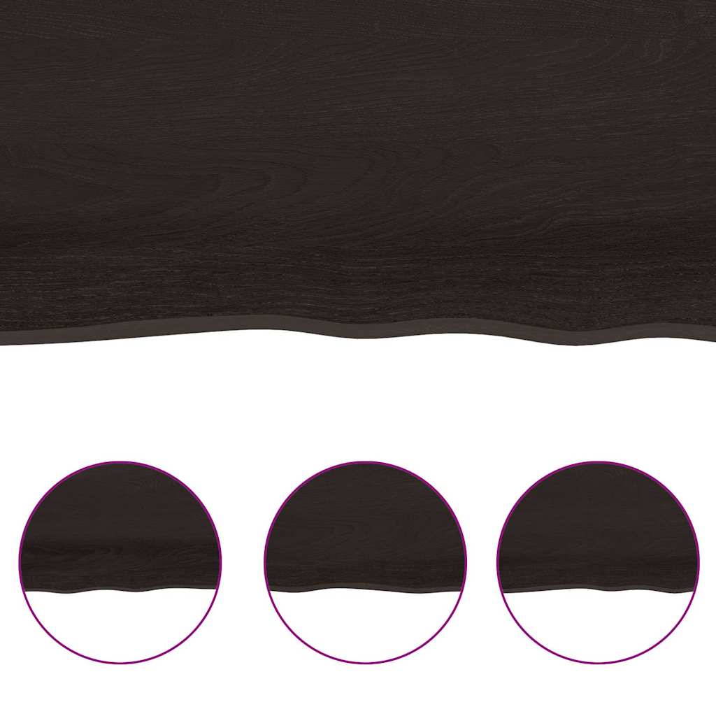 Bathroom Countertop 100x60x(2-6) Solid Wood Dark Brown 100 cm