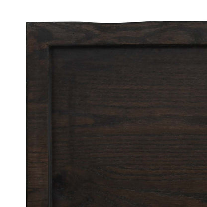 Bathroom Countertop 100x60x(2-6) Solid Wood Dark Brown 100 cm