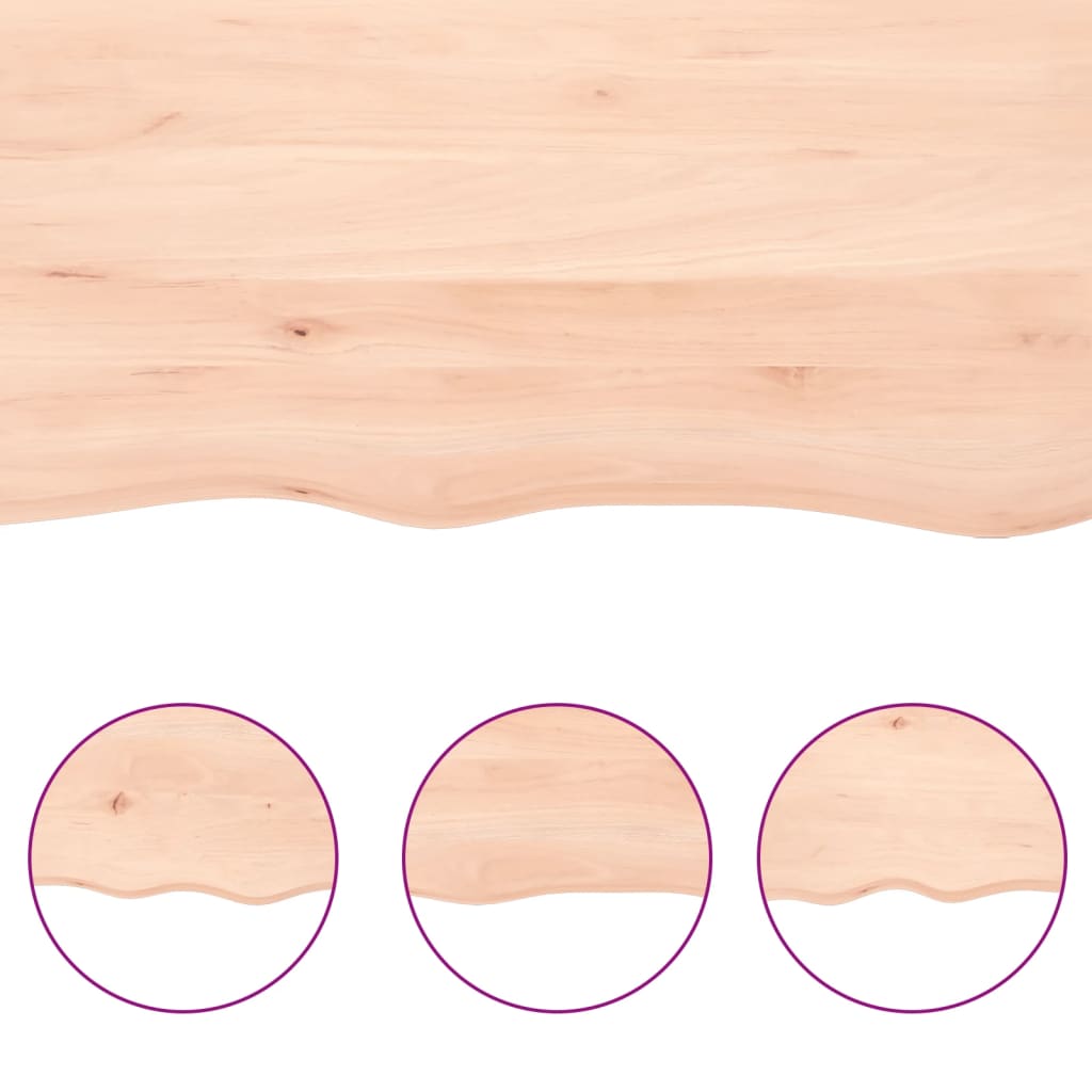 Table Top 60x40x(2-4) Untreated Solid Wood Oak Natural 80 cm