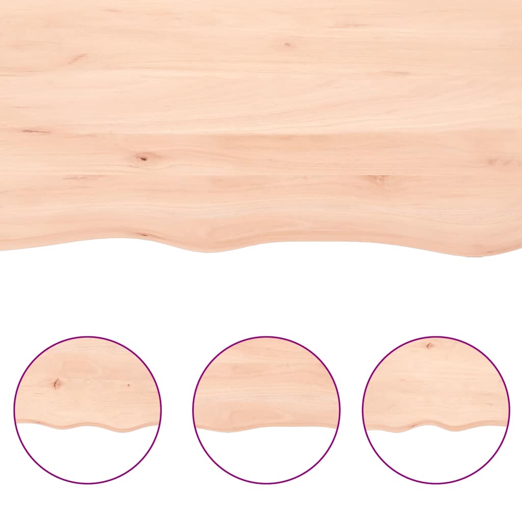 Table Top 60x40x(2-6) Untreated Solid Wood Oak Natural 80 cm