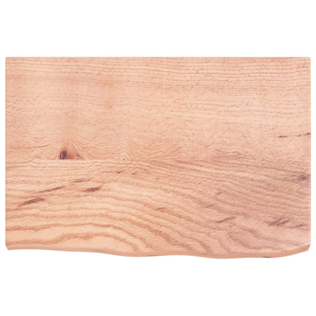 Table Top 60x40x(2-4) Treated Solid Wood Oak Light Brown 60 cm
