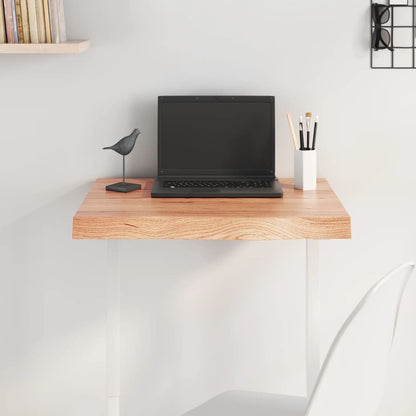 Table Top 60x40x(2-6) Treated Solid Wood Oak Light Brown 60 cm